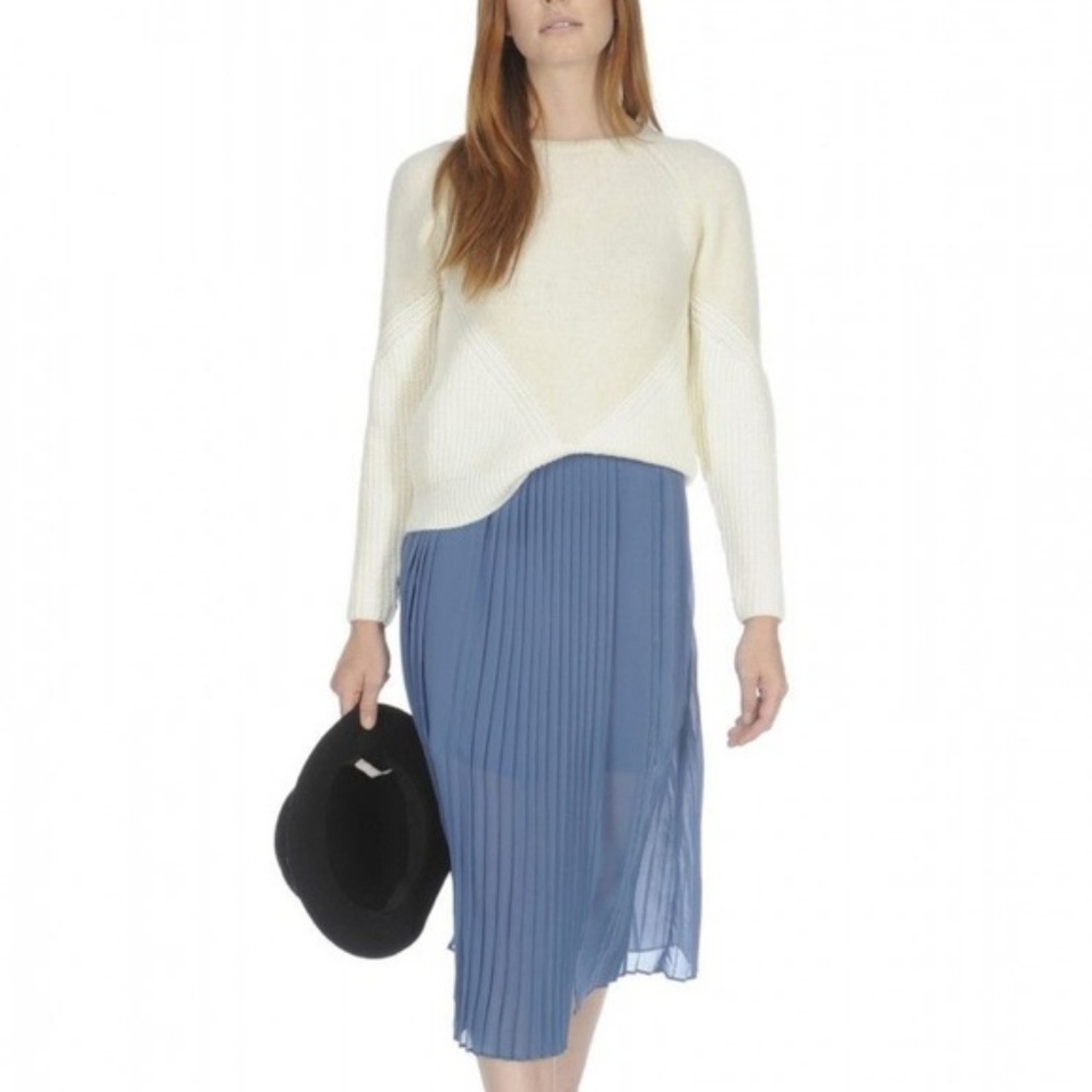 STEFANEL AMAZING CREAM CROTCHET WOOL SWEATER Small